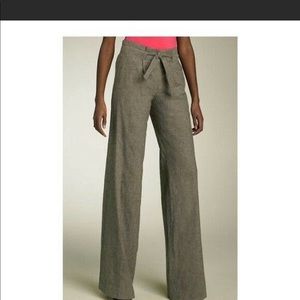 BCBGMaxAzria Tahlia Size 8 Pants Linen Blend Tie